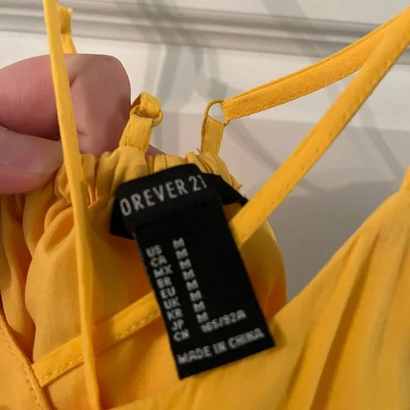 Forever 21 yellow backless A line dress size medium - Picture 2 of 3